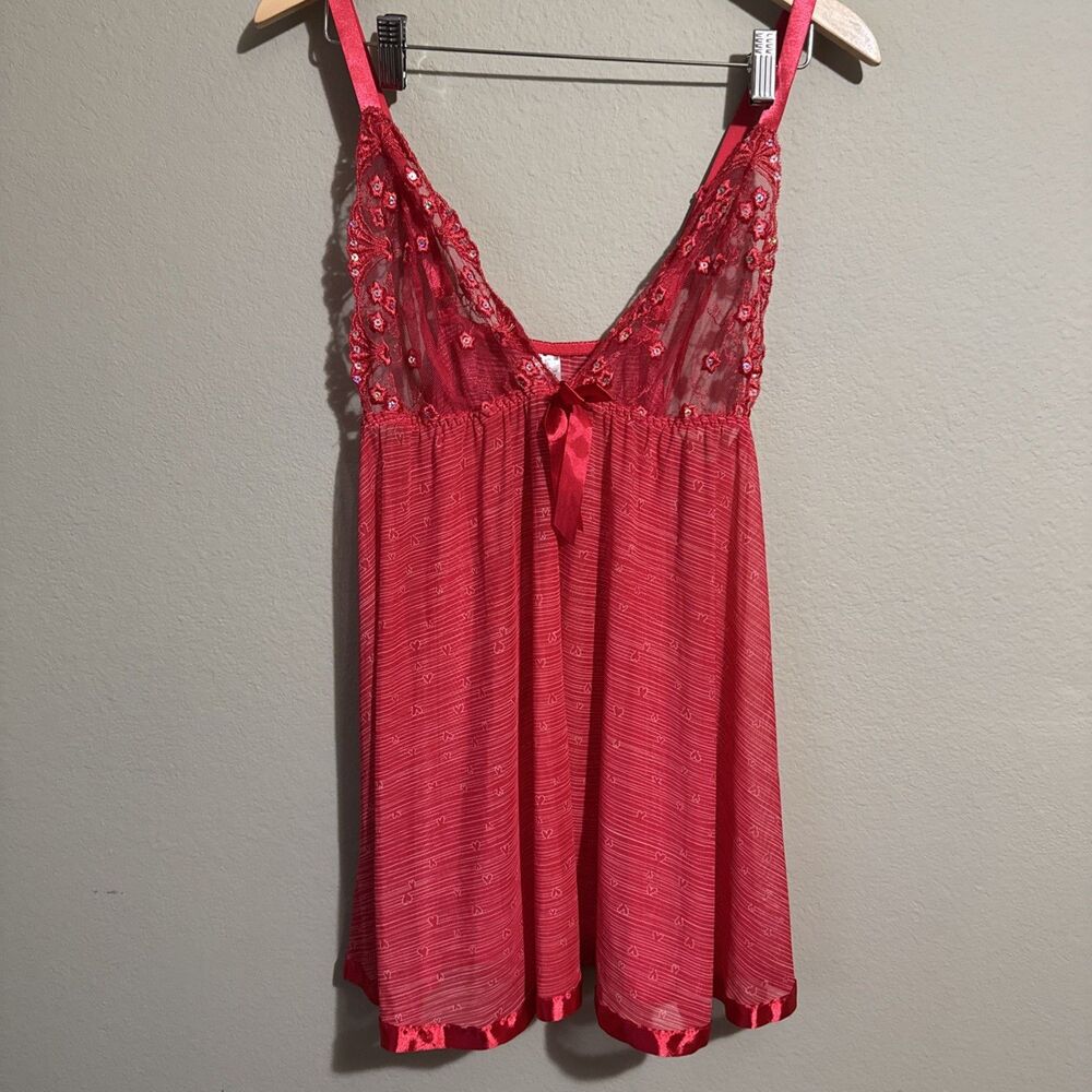 Slip Dress Nightie Cami Flowy Babydoll Heart Prints Women Plus Size 1X Romantic